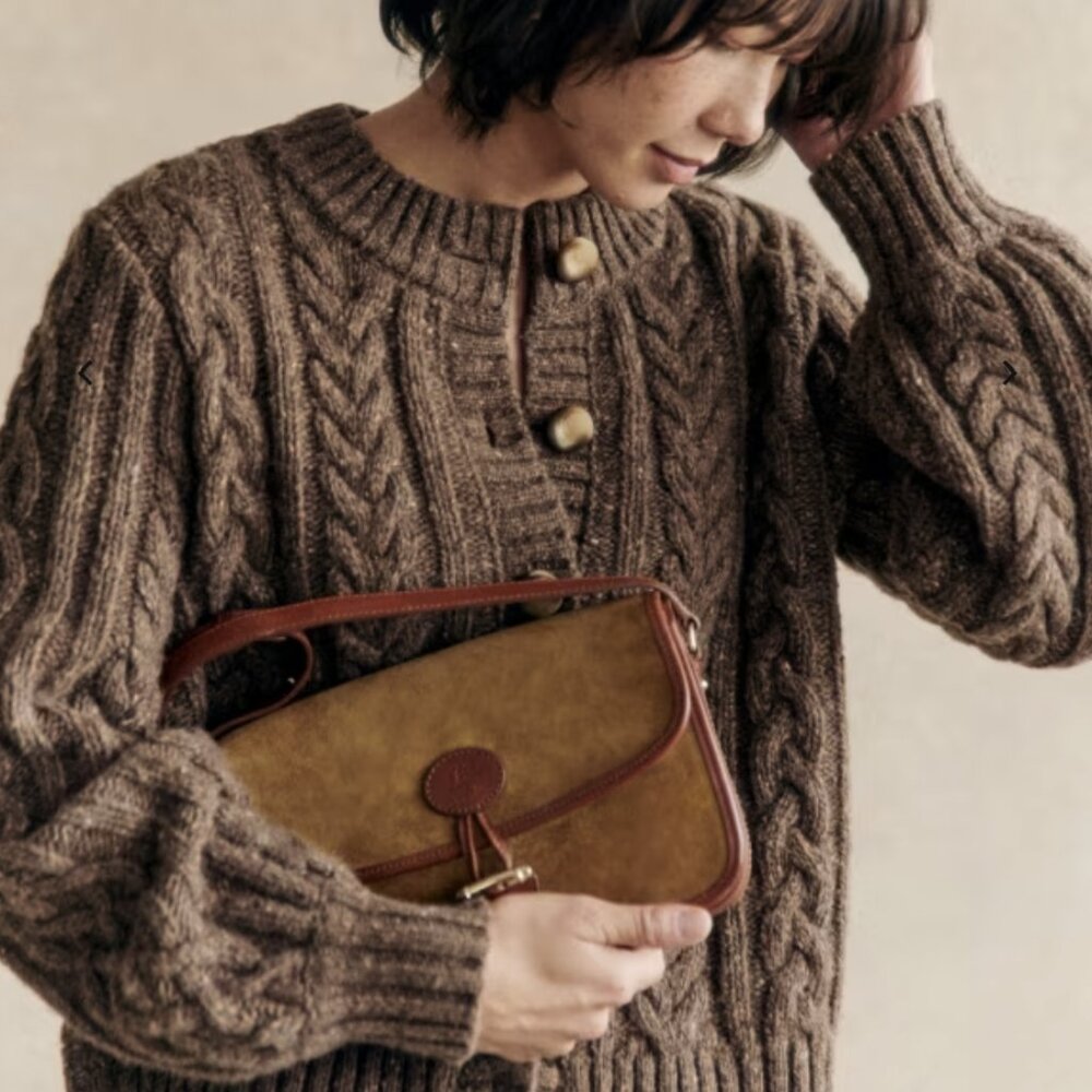 Sezane Andina Cardigan in Heather Brown, S